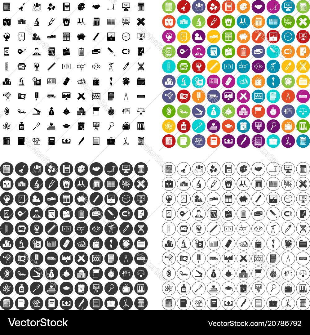 100 calculator icons set variant 100 calculator icons set variant vector image