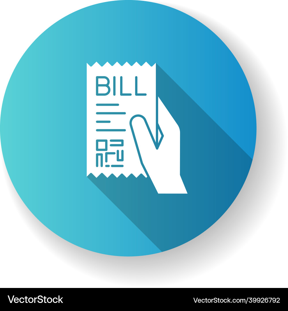 Bill of exchange blue flat design long shadow Bill of exchange blue flat design long shadow vector image