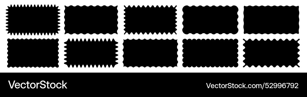 Cloudy wave curve edge borders set Cloudy wave curve edge borders set vector image