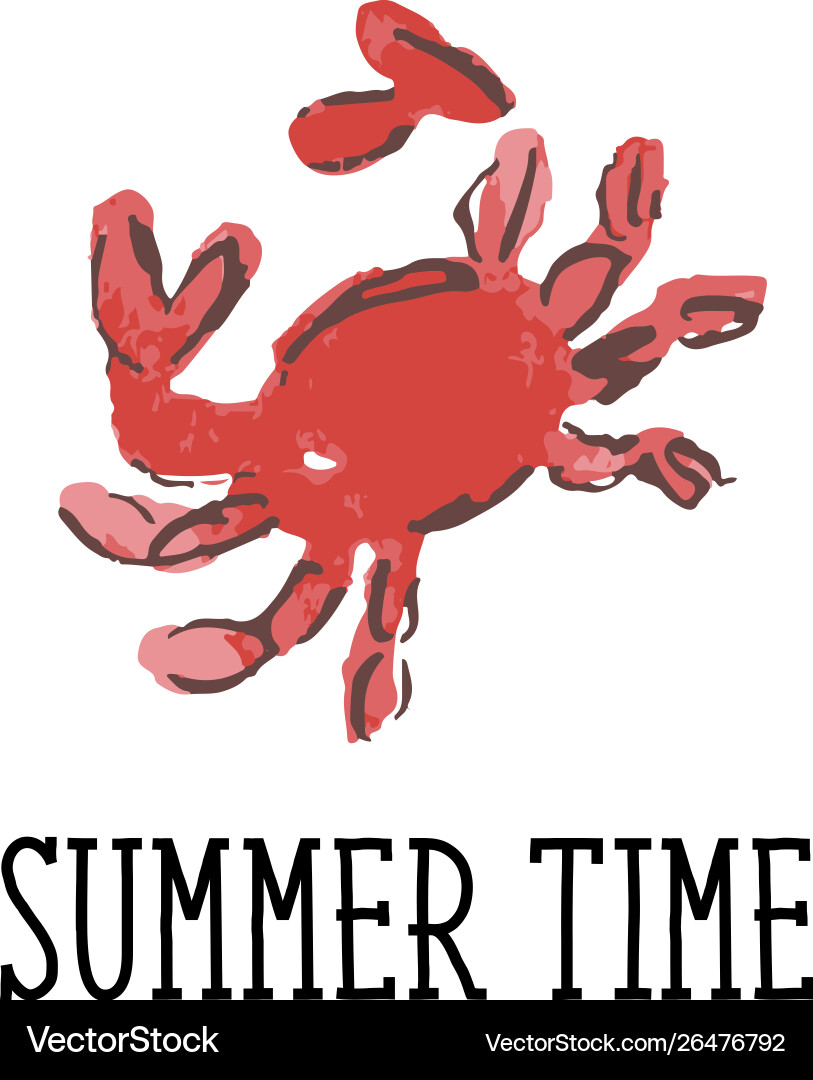 Crab sketch seamless pattern Crab sketch seamless pattern vector image
