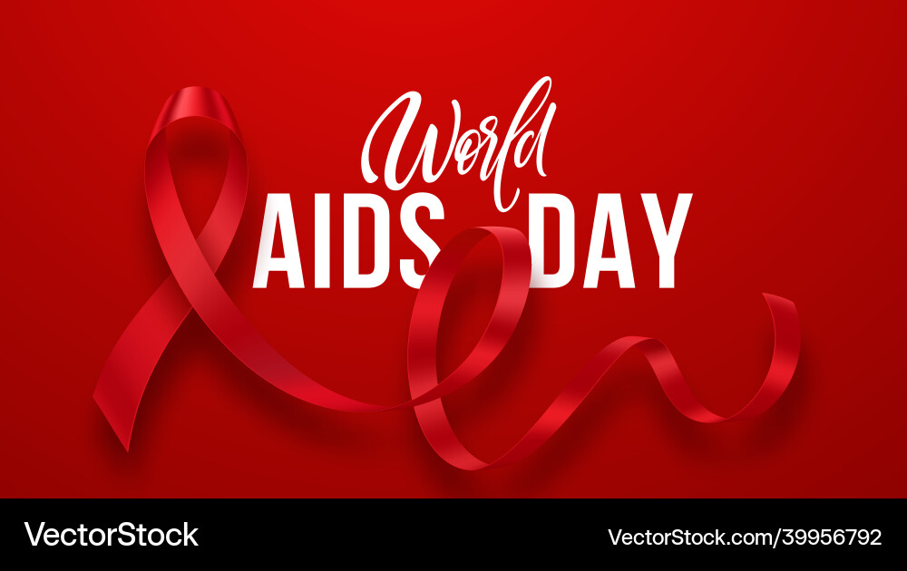 December 1 is world aids day a realistic red December 1 is world aids day a realistic red vector image