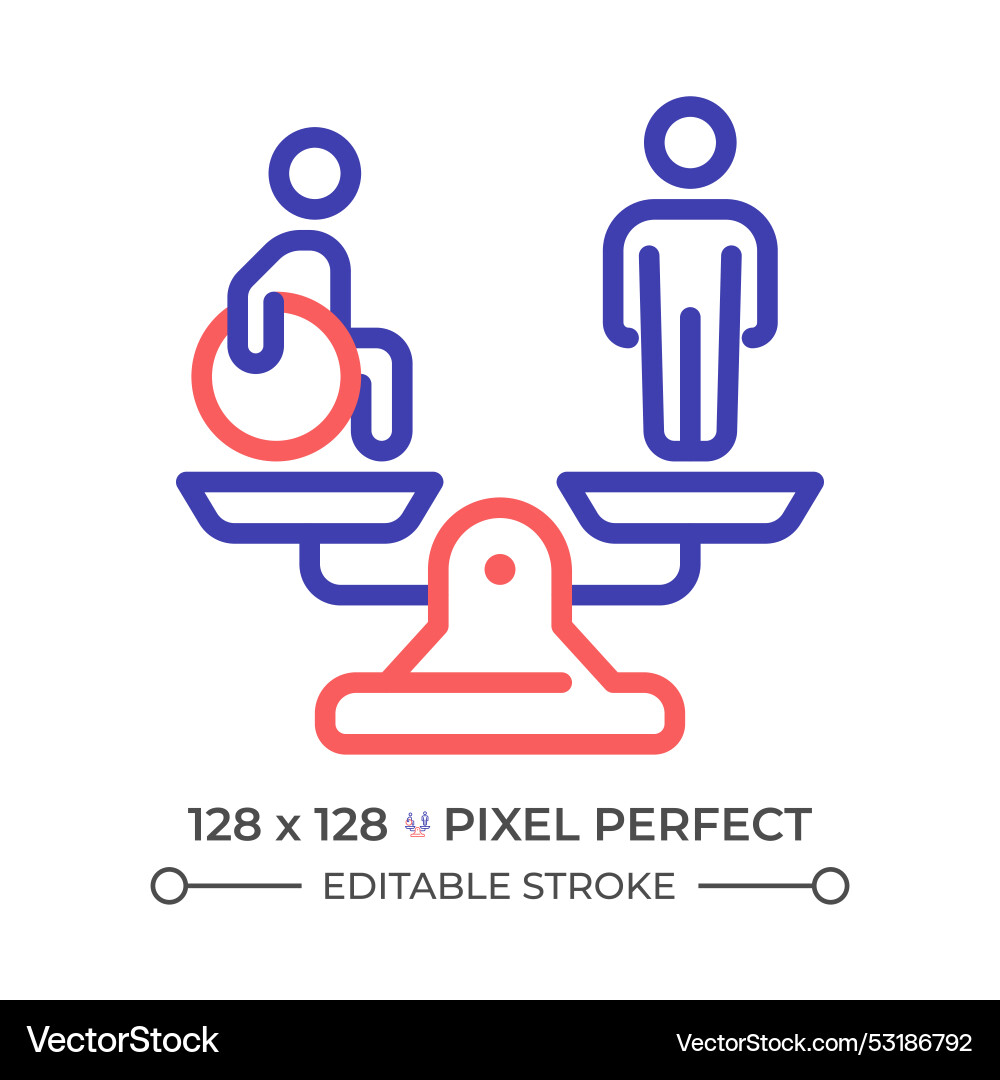Equality and diversity two color line icon Equality and diversity two color line icon vector image