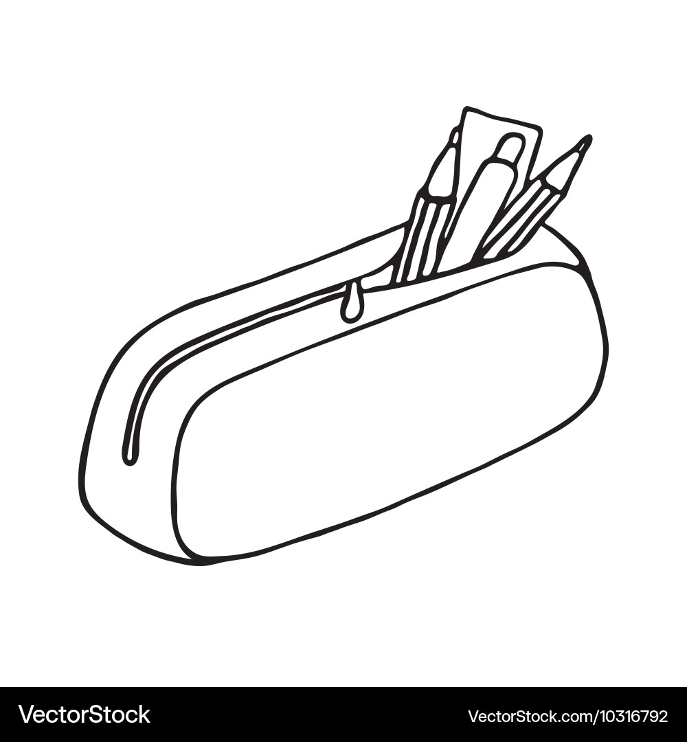 Pencil case icon outlined vector image