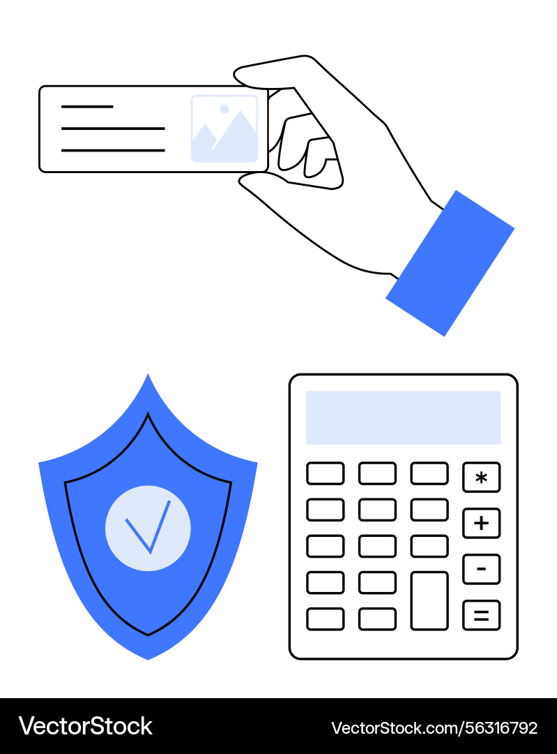 Secure ID Verification - Shield & Checkmark vector image