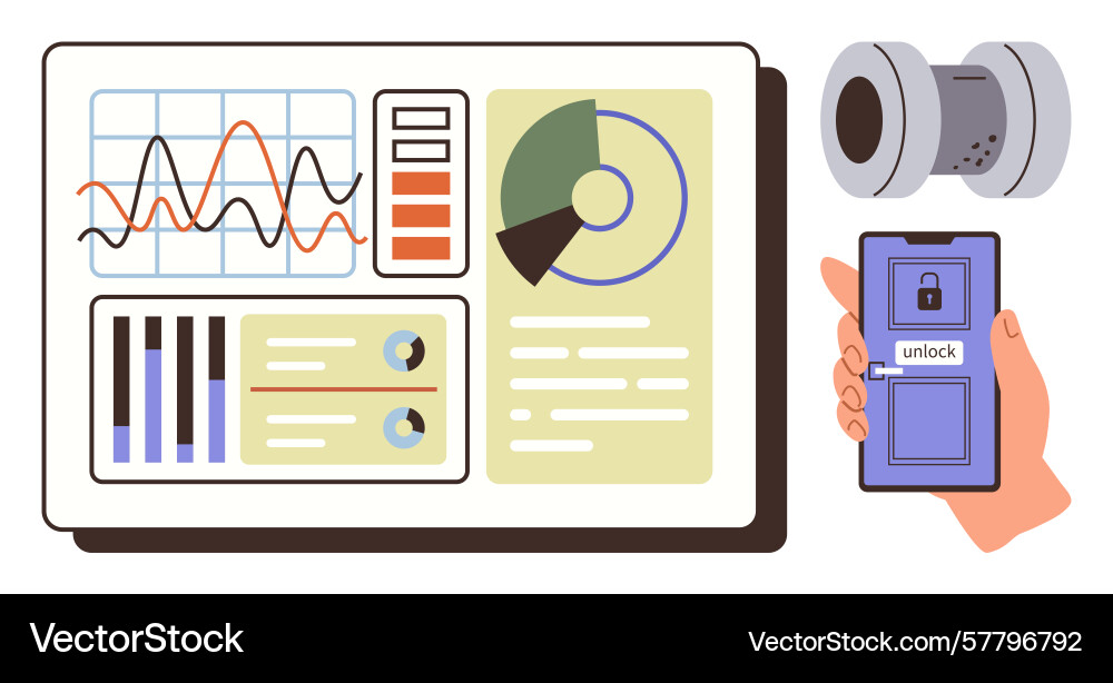 Smart security system with analytics dashboard Smart security system with analytics dashboard vector image