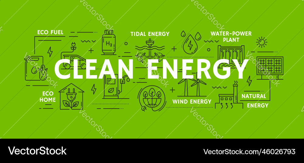 Clean energy electricity generation concept Clean energy electricity generation concept vector image