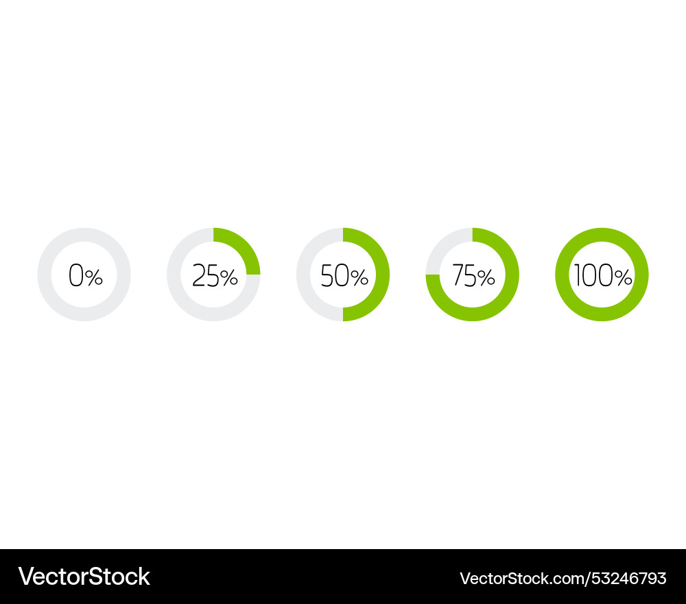 Collection loading bar status icon set of loaded Vector Image