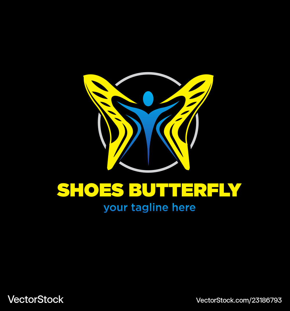 Elegant Butterfly Shoe Logo – Royalty-Free Vector | VectorStock, image size:1000x1074