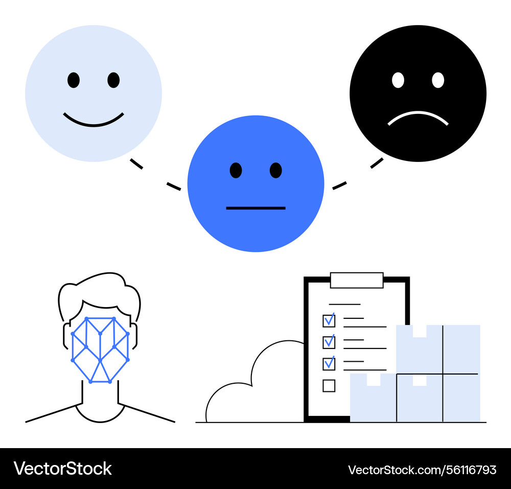 Emotion recognition and feedback system with face Emotion recognition and feedback system with face vector image