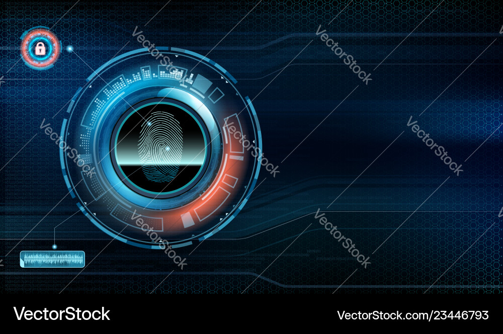 Fingerprint Scan Technology Interface Vector Image