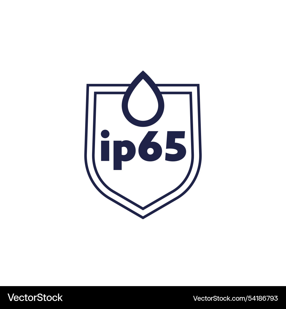 Ip65 standard icon waterproof sign with shield Vector Image