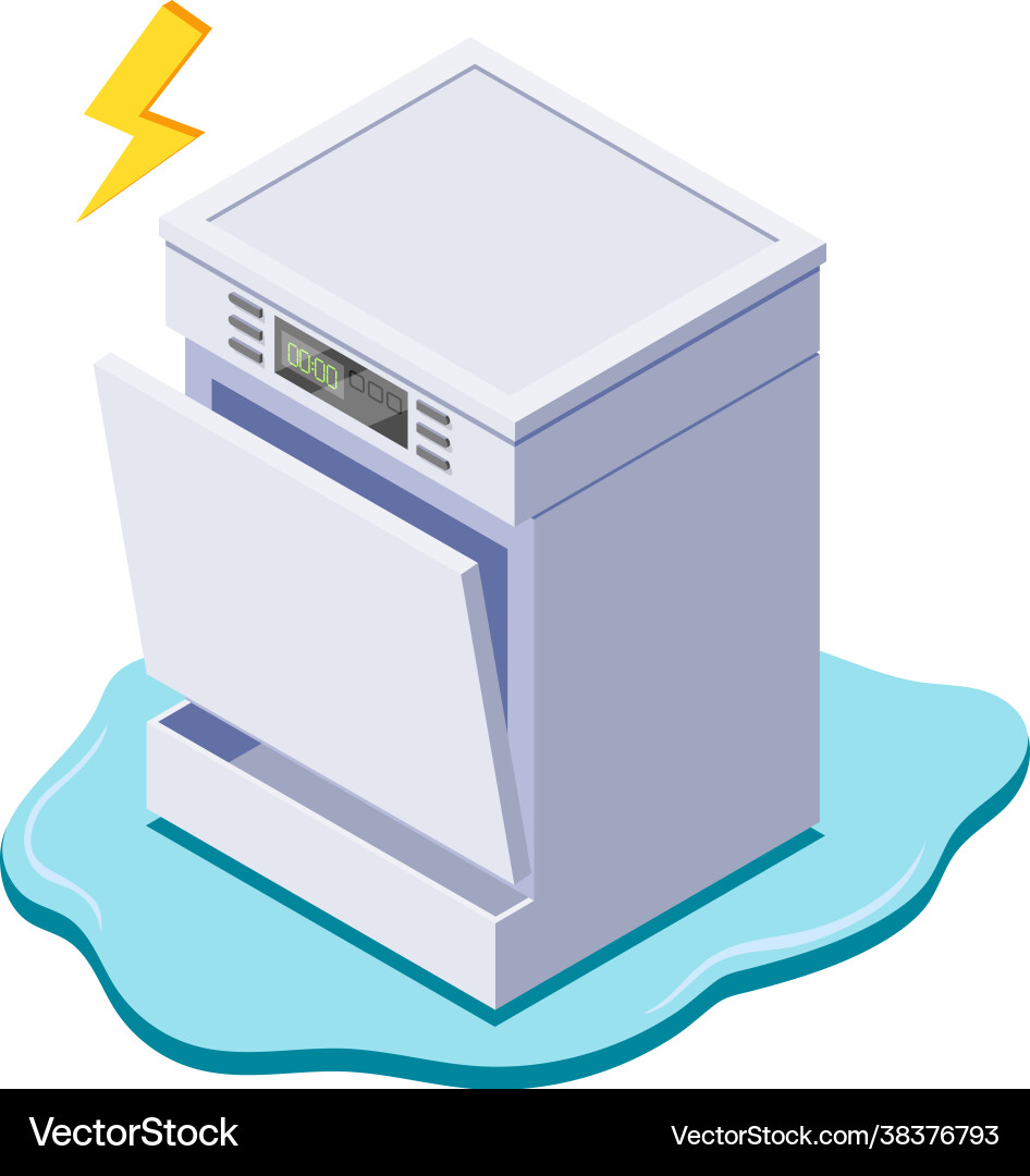 Isometric broken dishwasher – Royalty-Free Vector | VectorStock, image size:946x1080