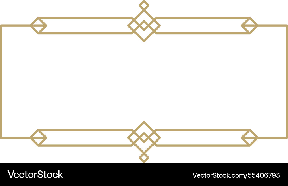 Luxurious golden rectangular frame Vector Image