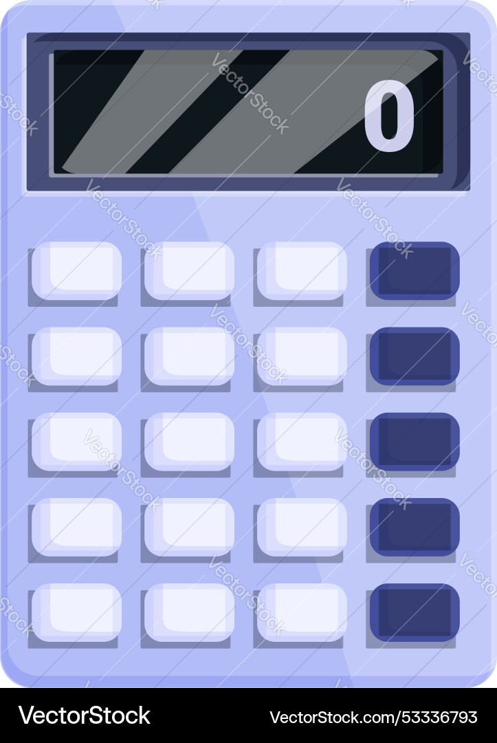 Modern calculator displaying zero result icon Modern calculator displaying zero result icon vector image