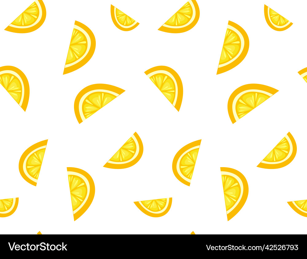 Sour lemon slices citrus seamless pattern print Sour lemon slices citrus seamless pattern print vector image