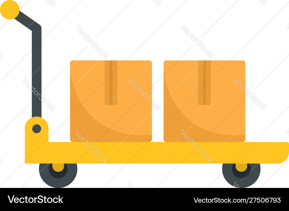 Warehouse cart icon flat style Warehouse cart icon flat style vector image