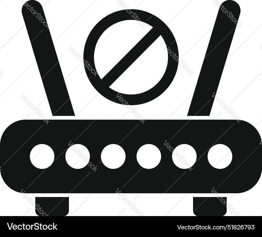 Wifi router showing no connection symbol Wifi router showing no connection symbol vector image