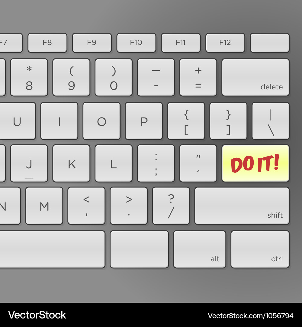 Do It Keyboard with Push Message vector image