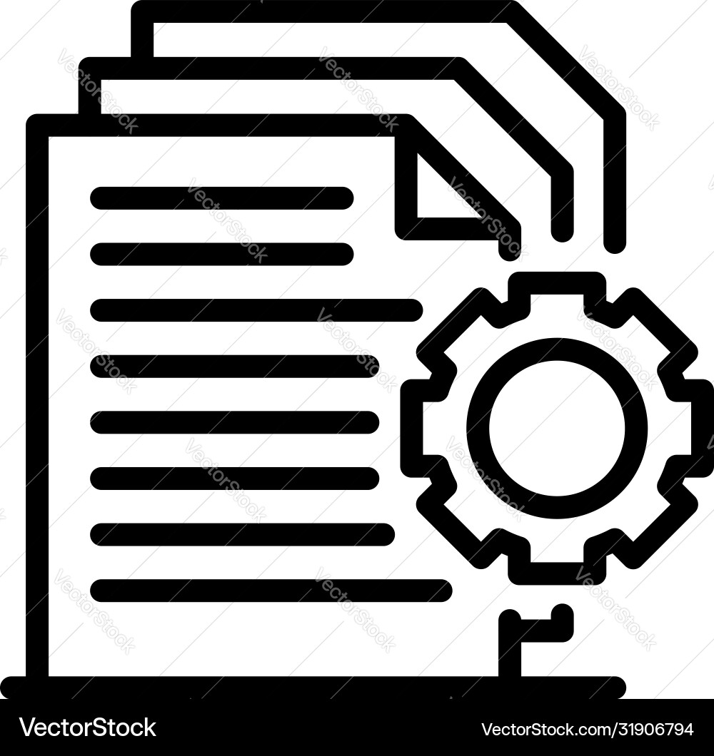 Docs in work icon outline style Docs in work icon outline style vector image
