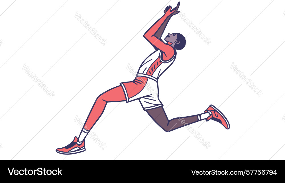 Dynamic runner athlete design generative ai vector image