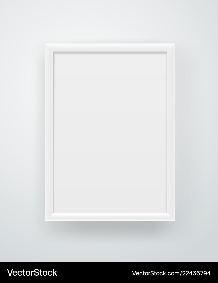 Empty square white frame on a wall layout Empty square white frame on a wall layout vector image
