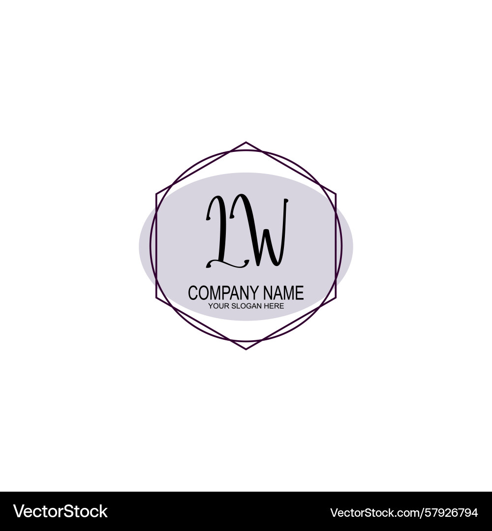 Handwriting logo concepts with initial lw Vector Image