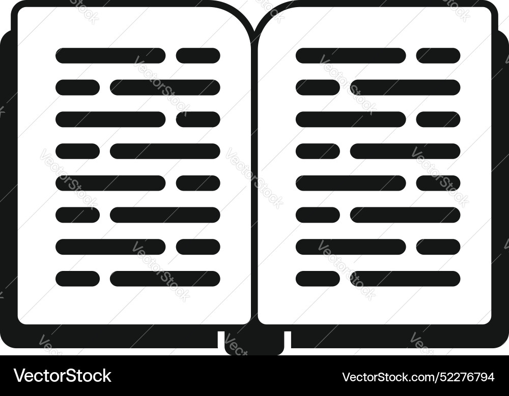 Open book with text lines representing knowledge Open book with text lines representing knowledge vector image