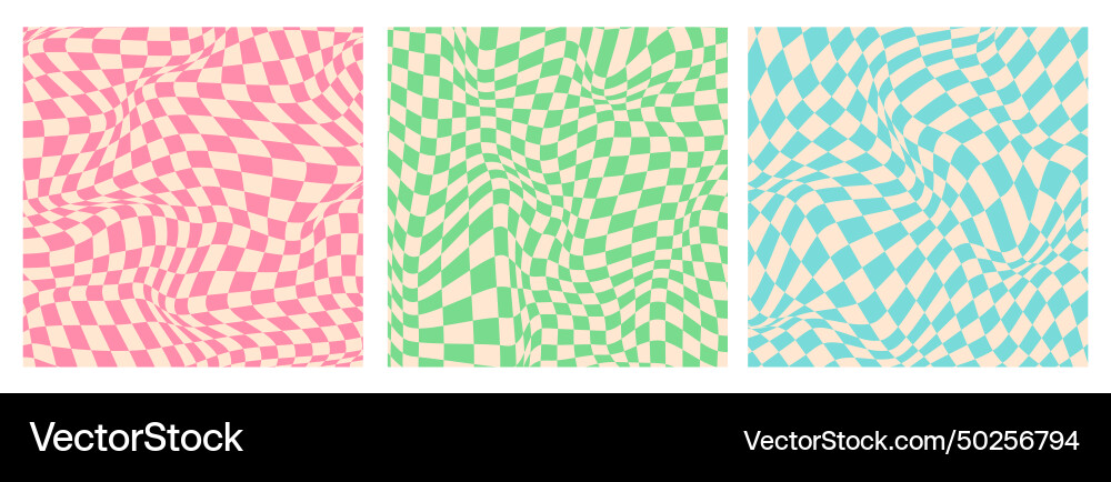 Psychedelic Chessboard Patterns vector image