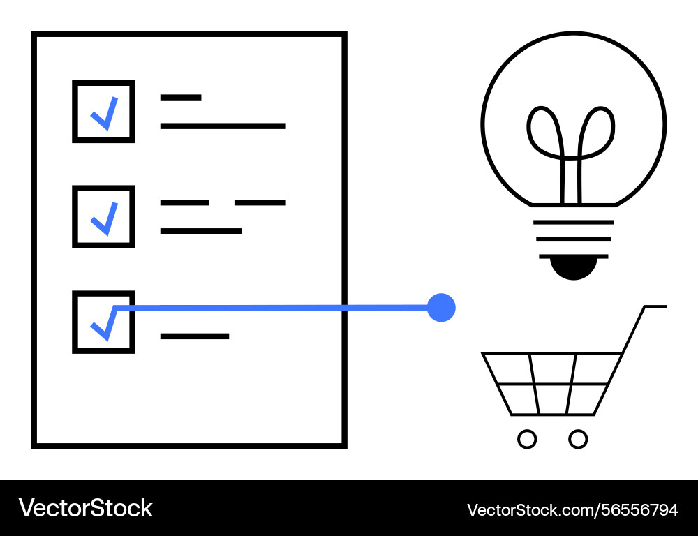 Task checklist linked to creativity and shopping Task checklist linked to creativity and shopping vector image