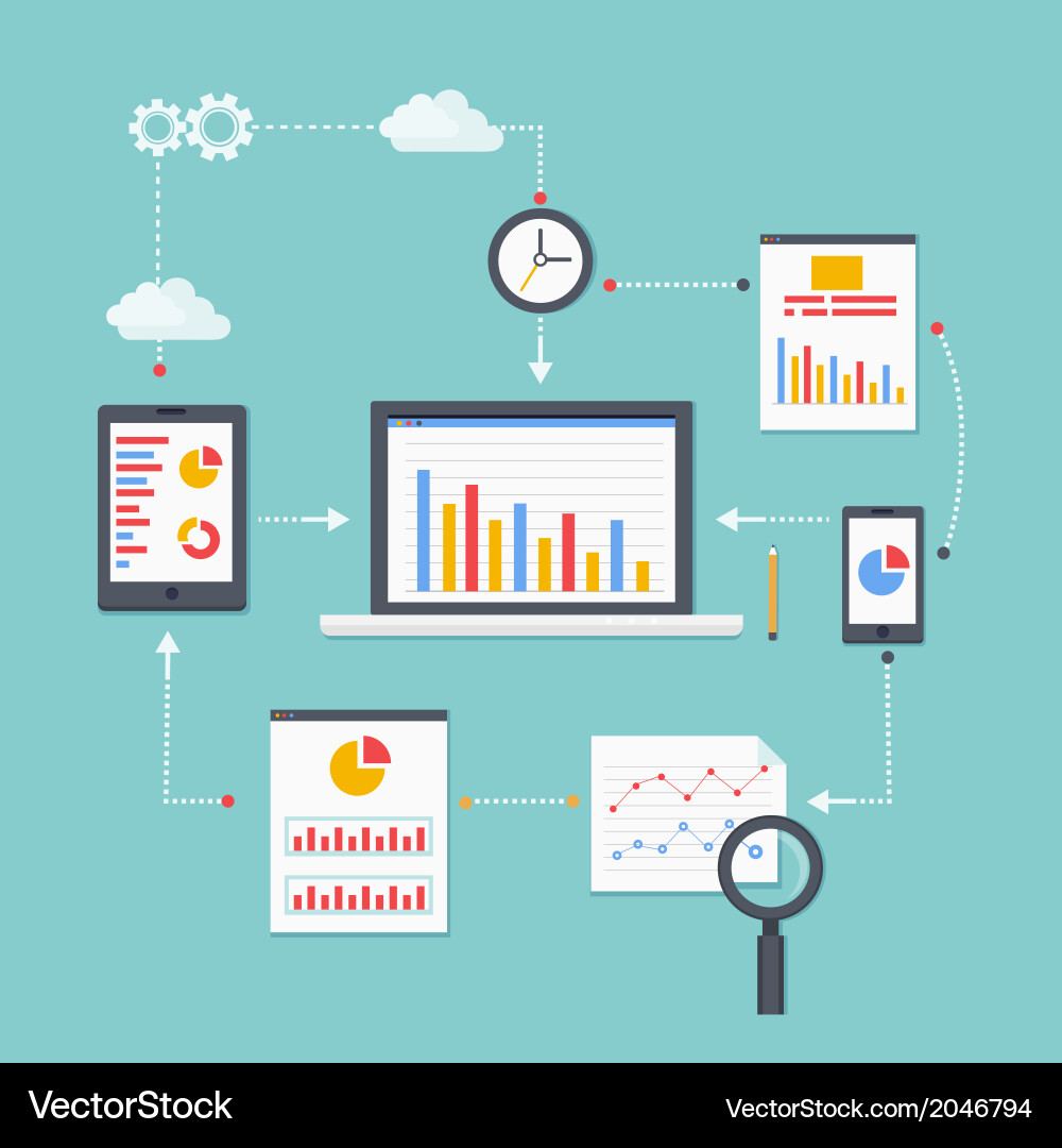 Web Data Analysis & Statistics vector image