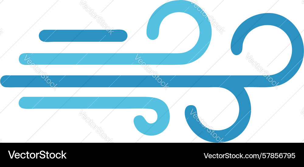Abstract wind swirls icon with dynamic movement vector image