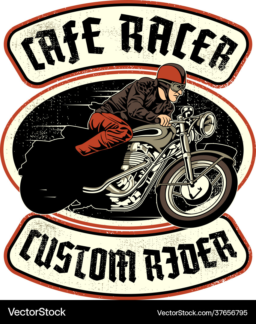 Classic Cafe Racer Motorcycle Vector Image