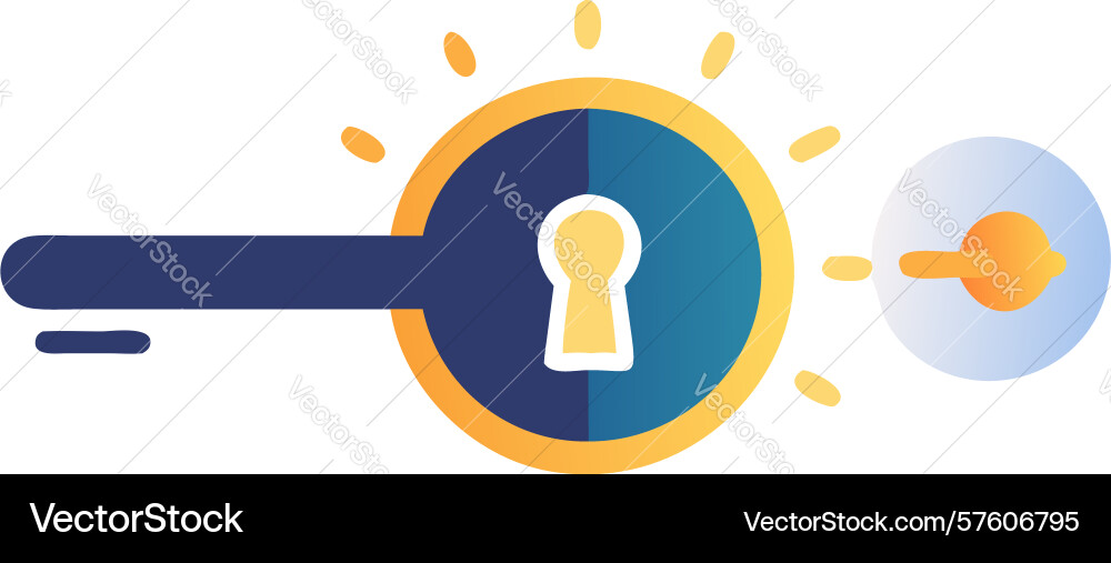 Cyber security key and keyhole concept design vector image