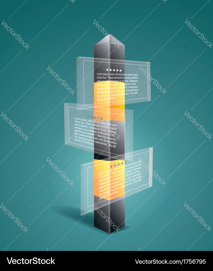 Diagram template of multidirectional pointers Vector Image