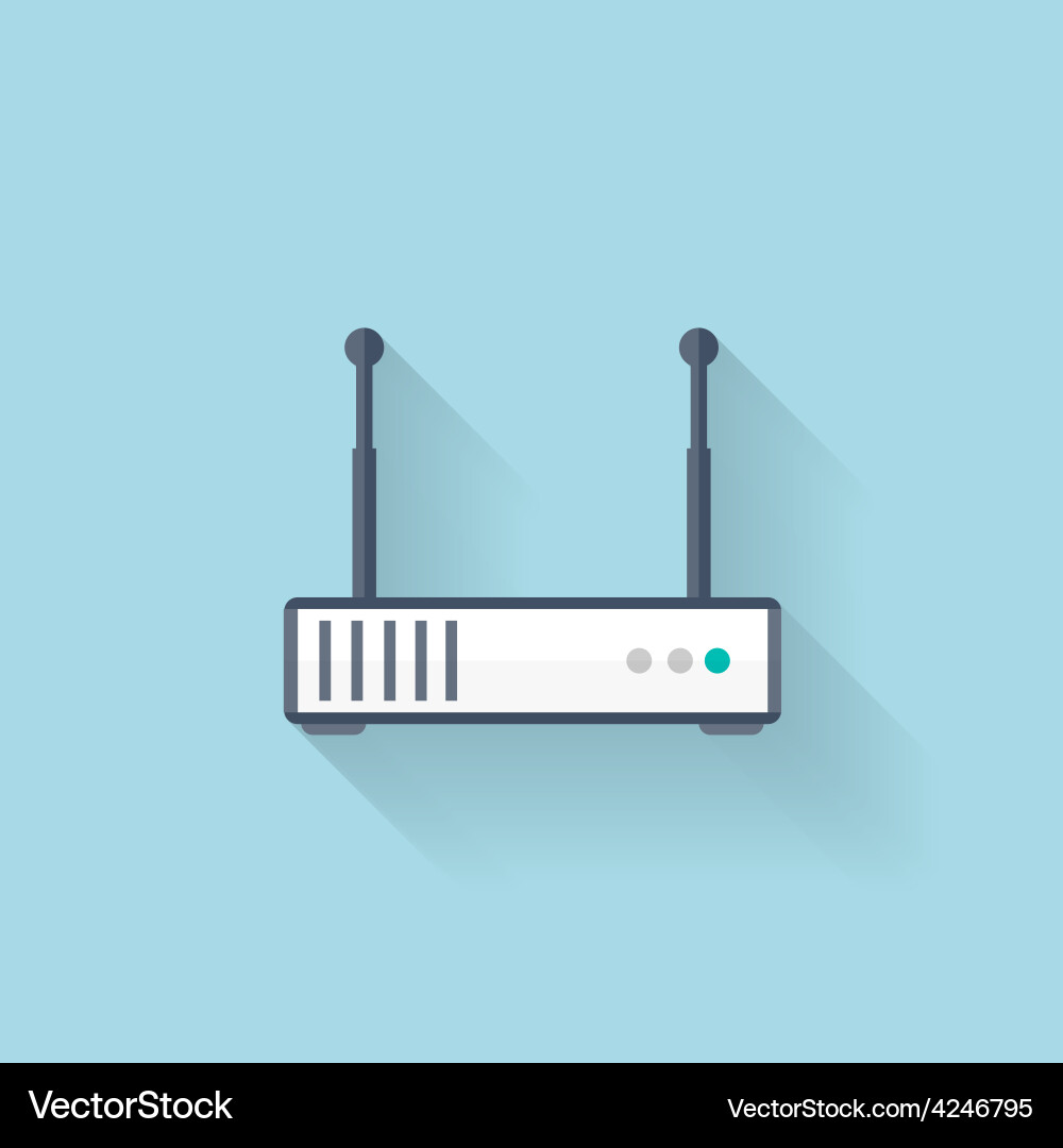 Flat web icon wireless router Royalty Free Vector Image