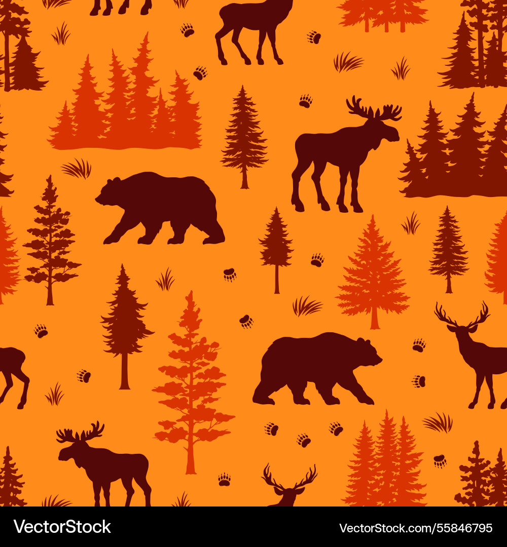 Forest Animals Pattern Royalty Free Vector Image