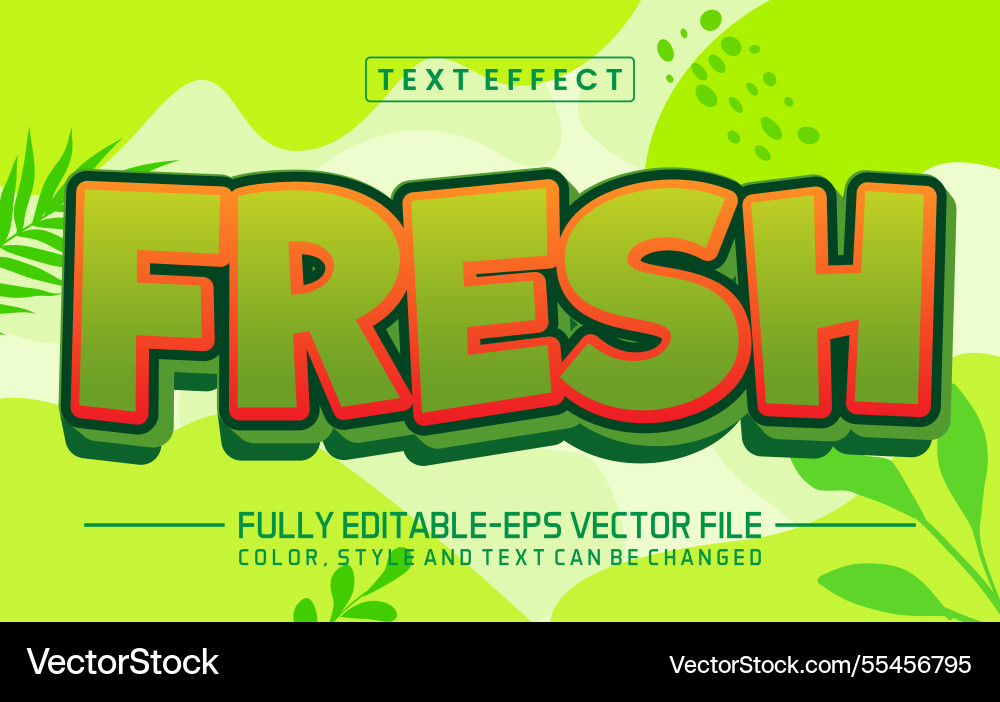 Fresh font text effect editable Fresh font text effect editable vector image
