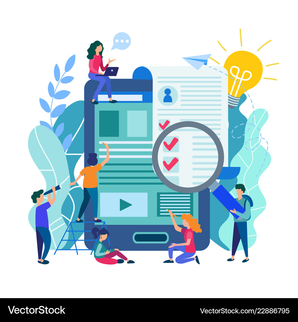 Job search recruiting filling out forms online Job search recruiting filling out forms online vector image