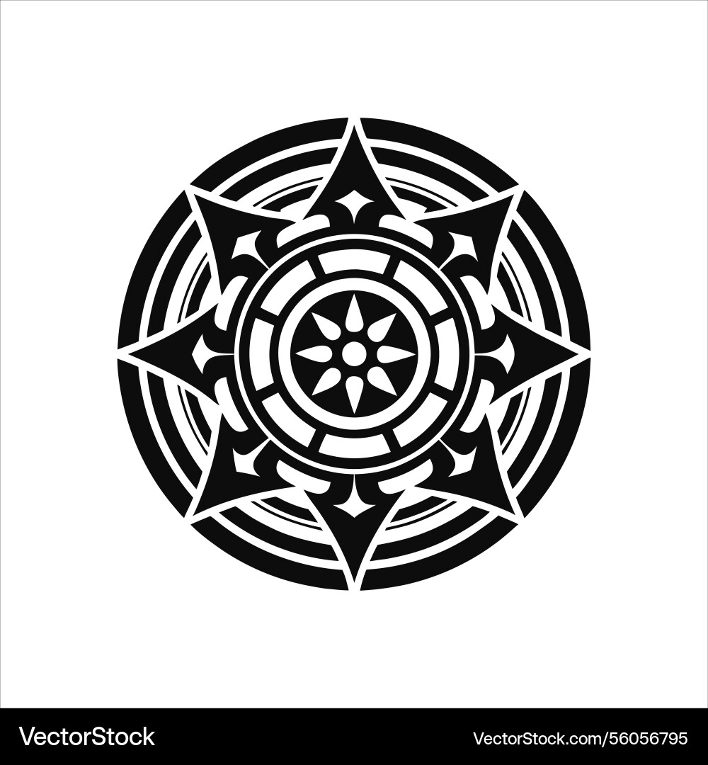 Modern circular pattern design line art vector image