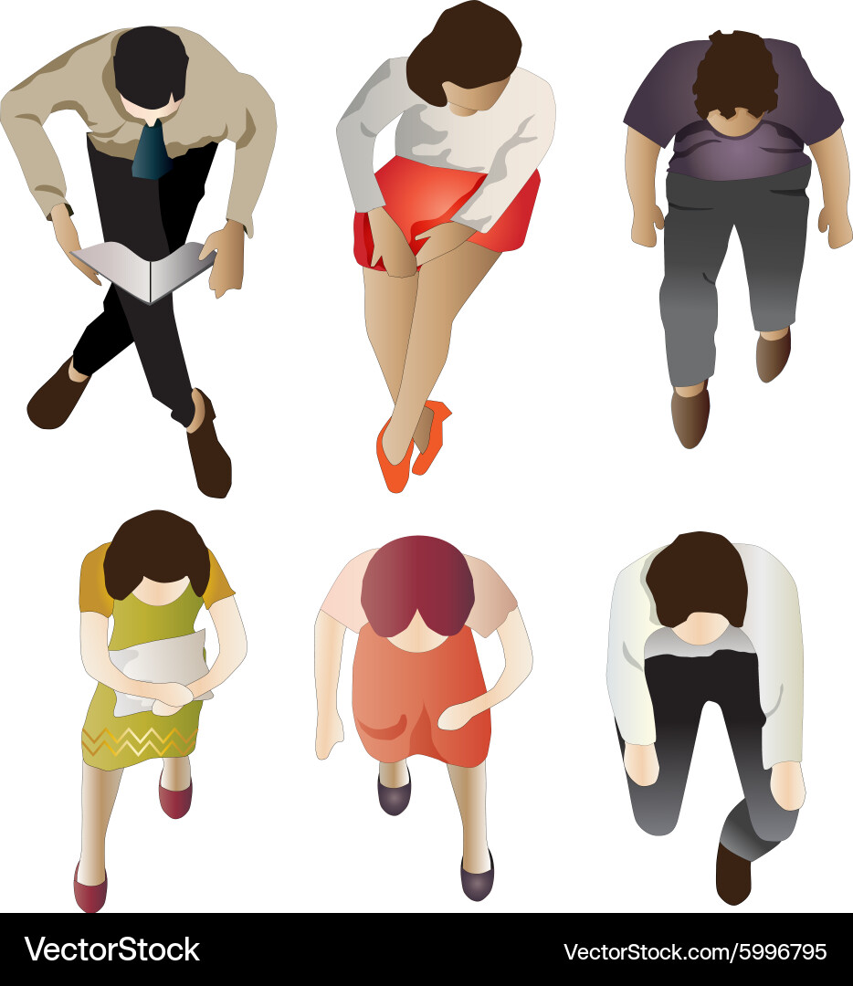 People sitting top view set 1 vector image