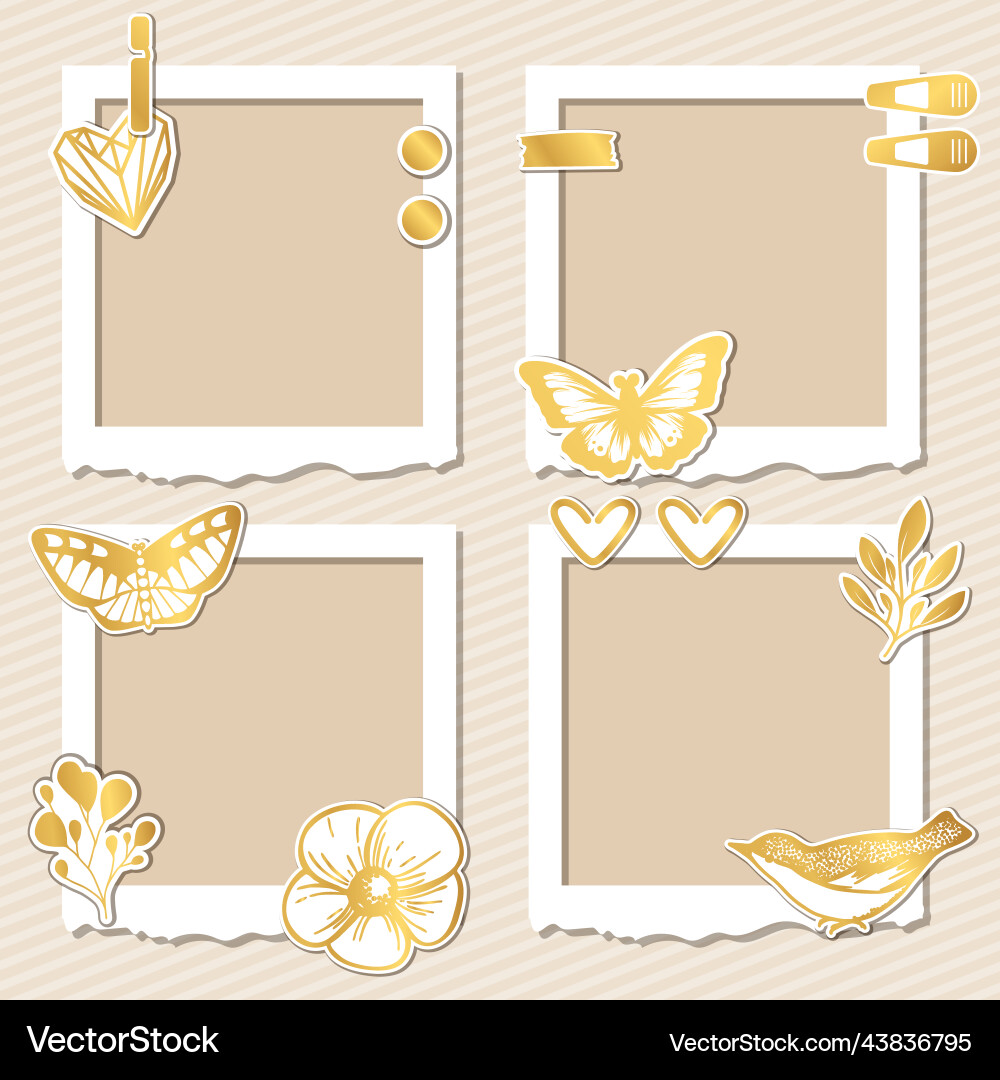 Retro Frames & Decorative Patterns vector image