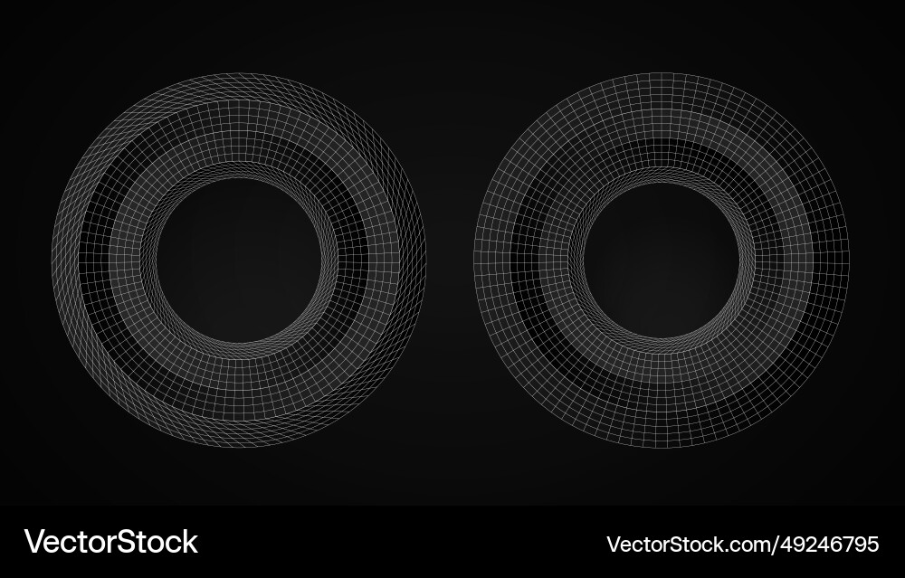 Retro futuristic geometric circle in form Vector Image