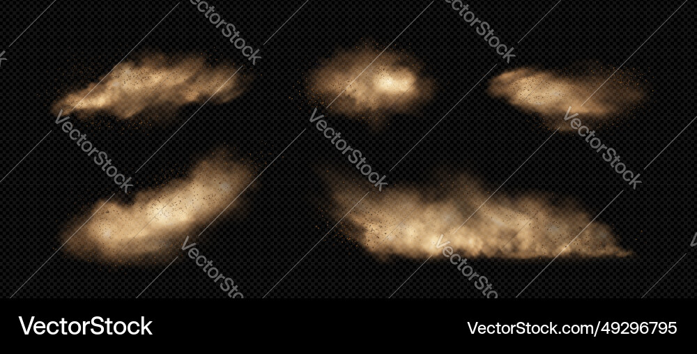 Sand clouds with dust and smoke vector image