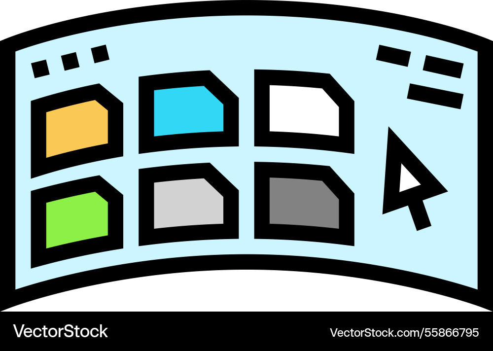 Virtual user interface augmented reality color Virtual user interface augmented reality color vector image