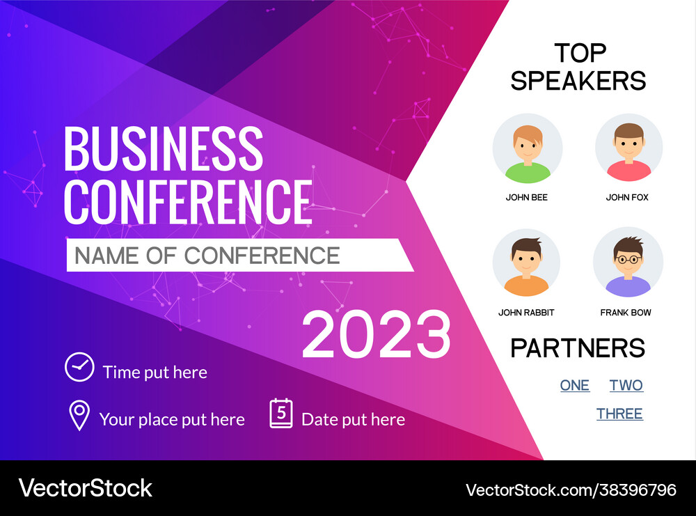 Business conference simple template invitation – Royalty-Free Vector |  VectorStock, image size:1000x741