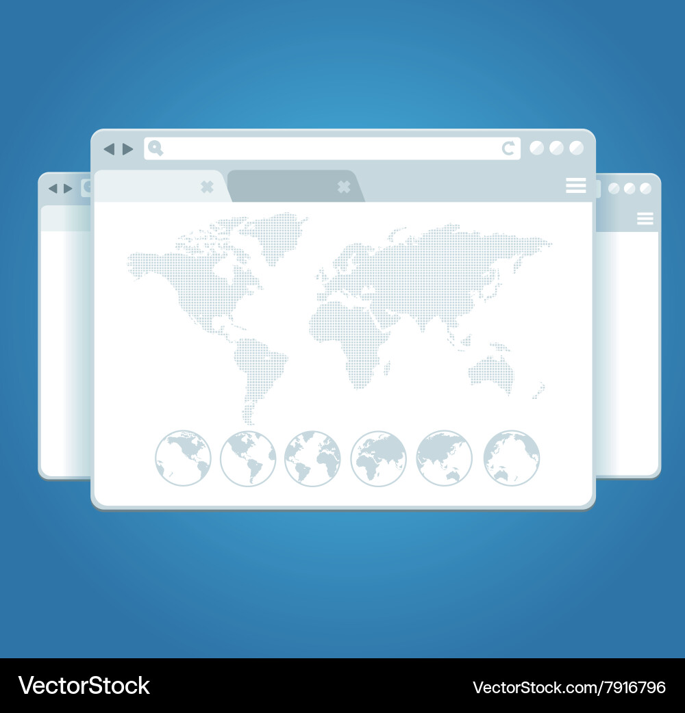 Global Network and World Map vector image