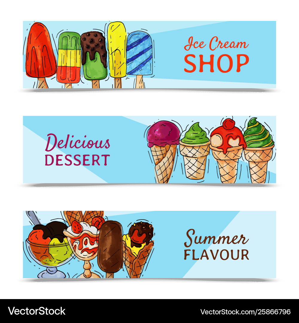 ice-cream-banner-summer-natural-fresh-and-cold-vector-image