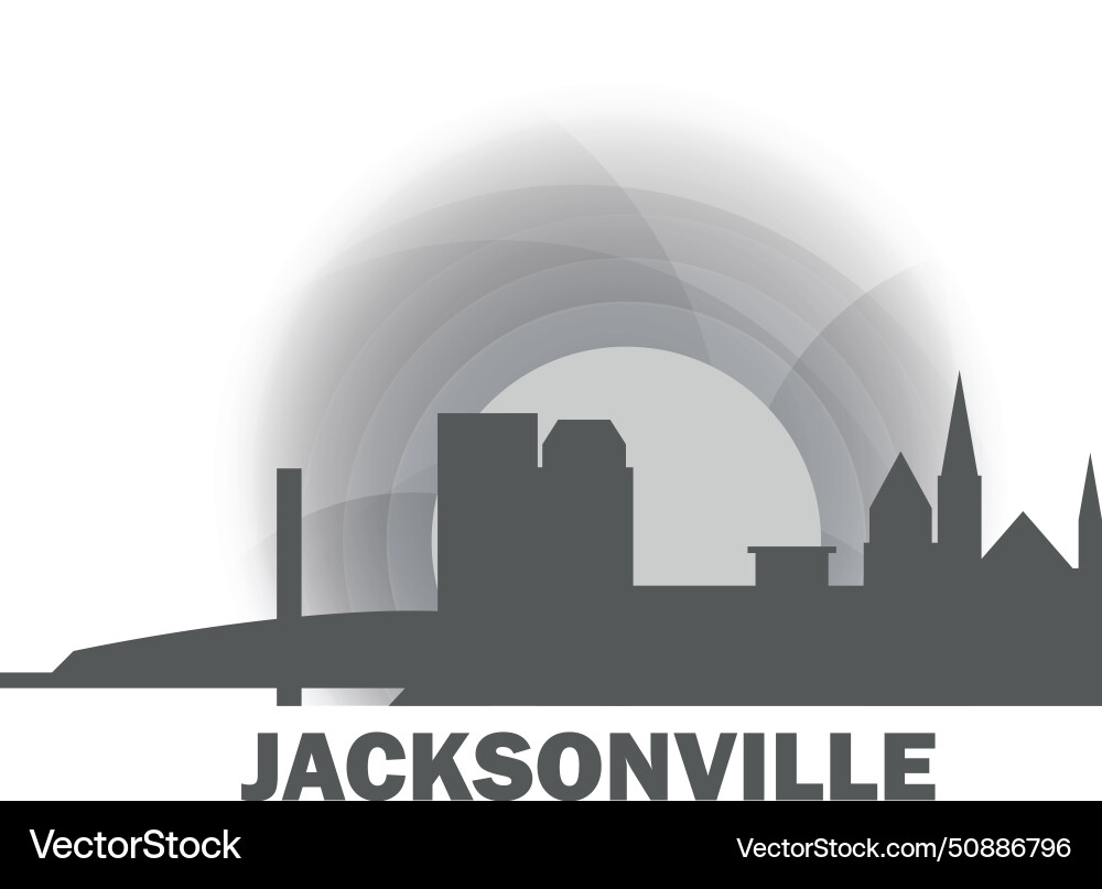 Jacksonville city skyline silhouette logo Jacksonville city skyline silhouette logo vector image