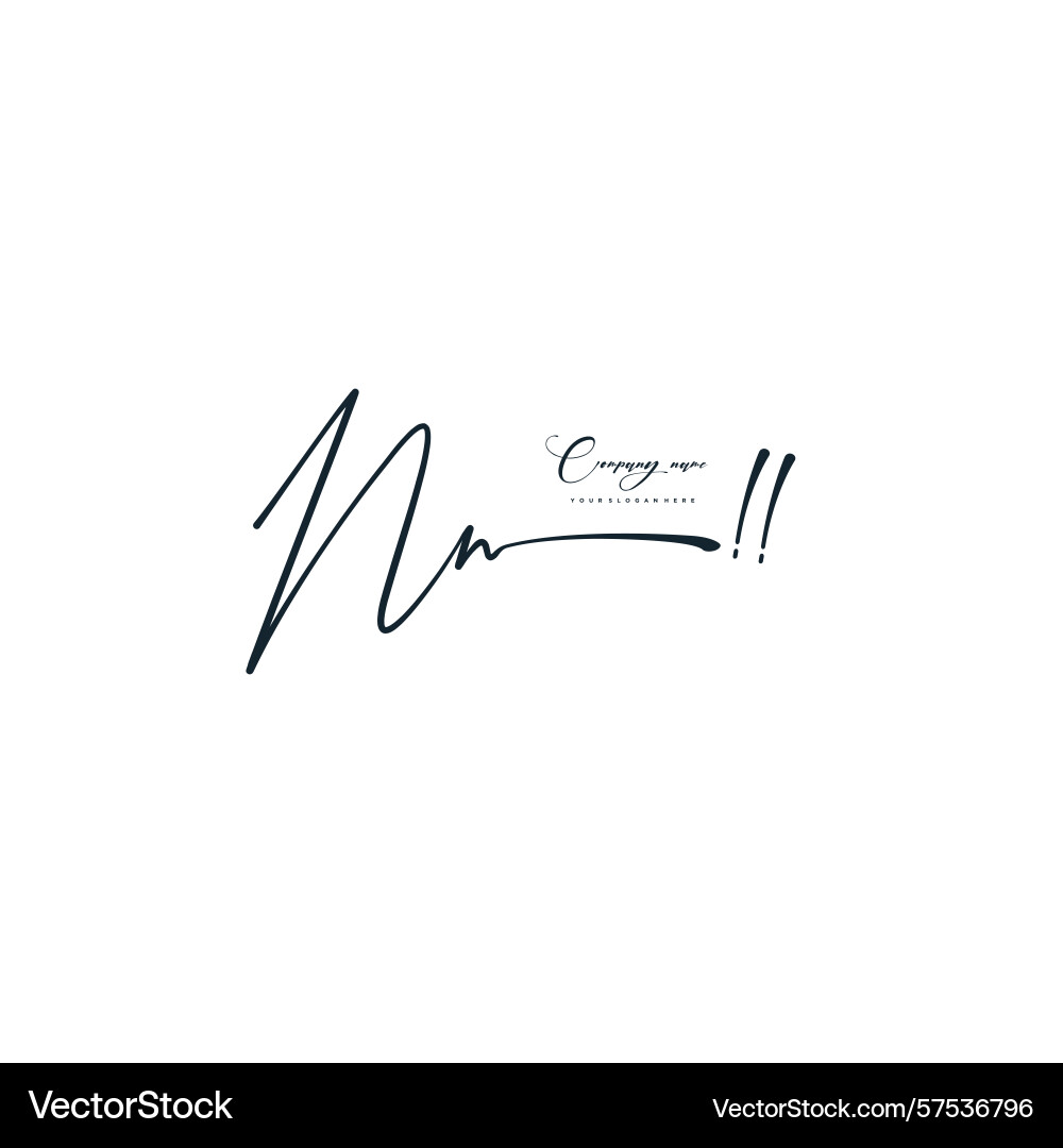 Minimal signature logo design with nn initials Vector Image
