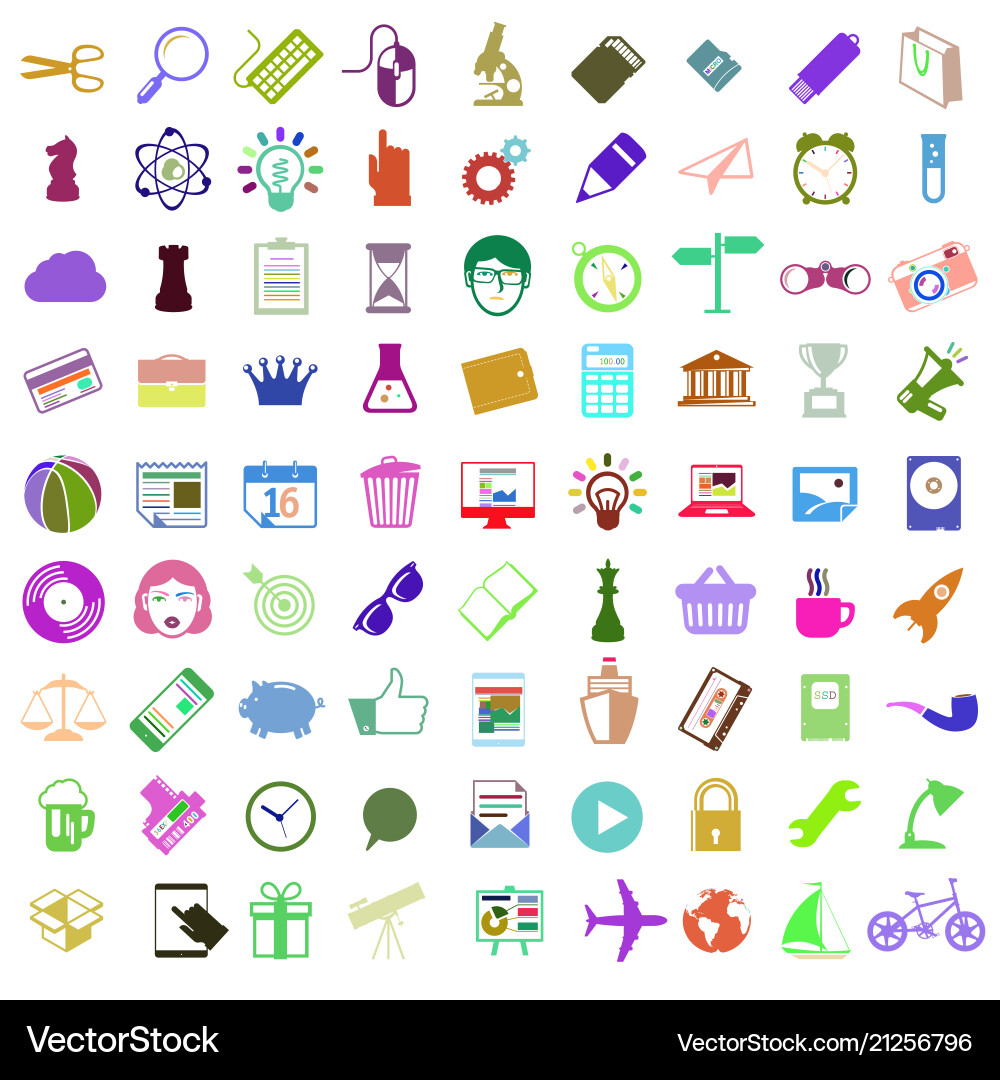 Minimalist flat ui design element icon set Vector Image